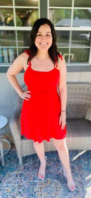 Red Key Hole Dress