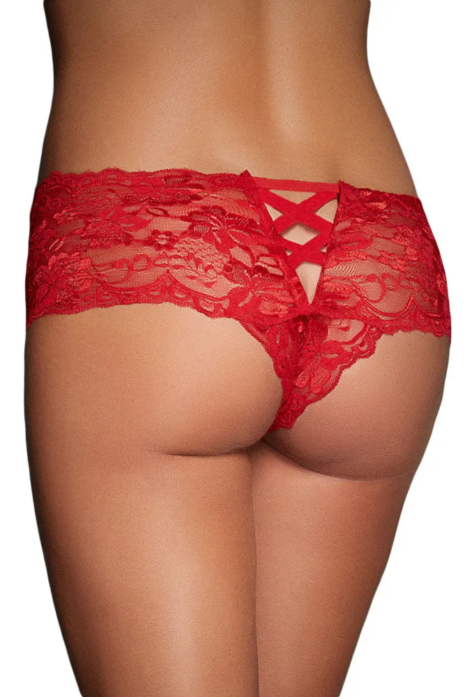 Red Lace Naughty Knicker
