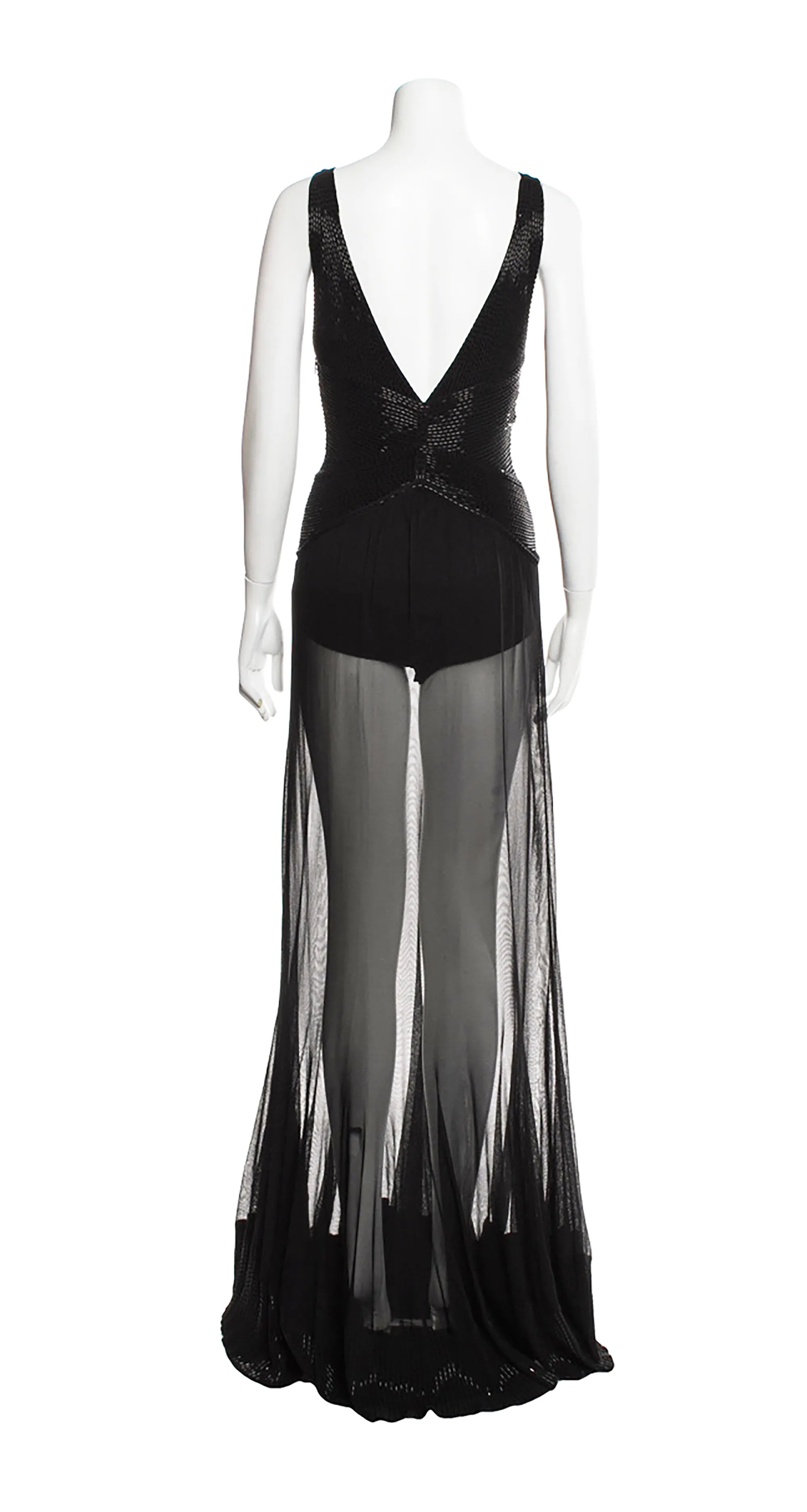 ROBERTO CAVALLI beaded sheer gown