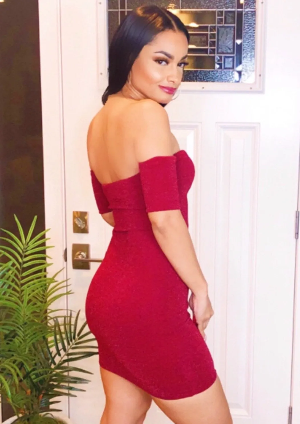 Ruby Glitter Mini Dress