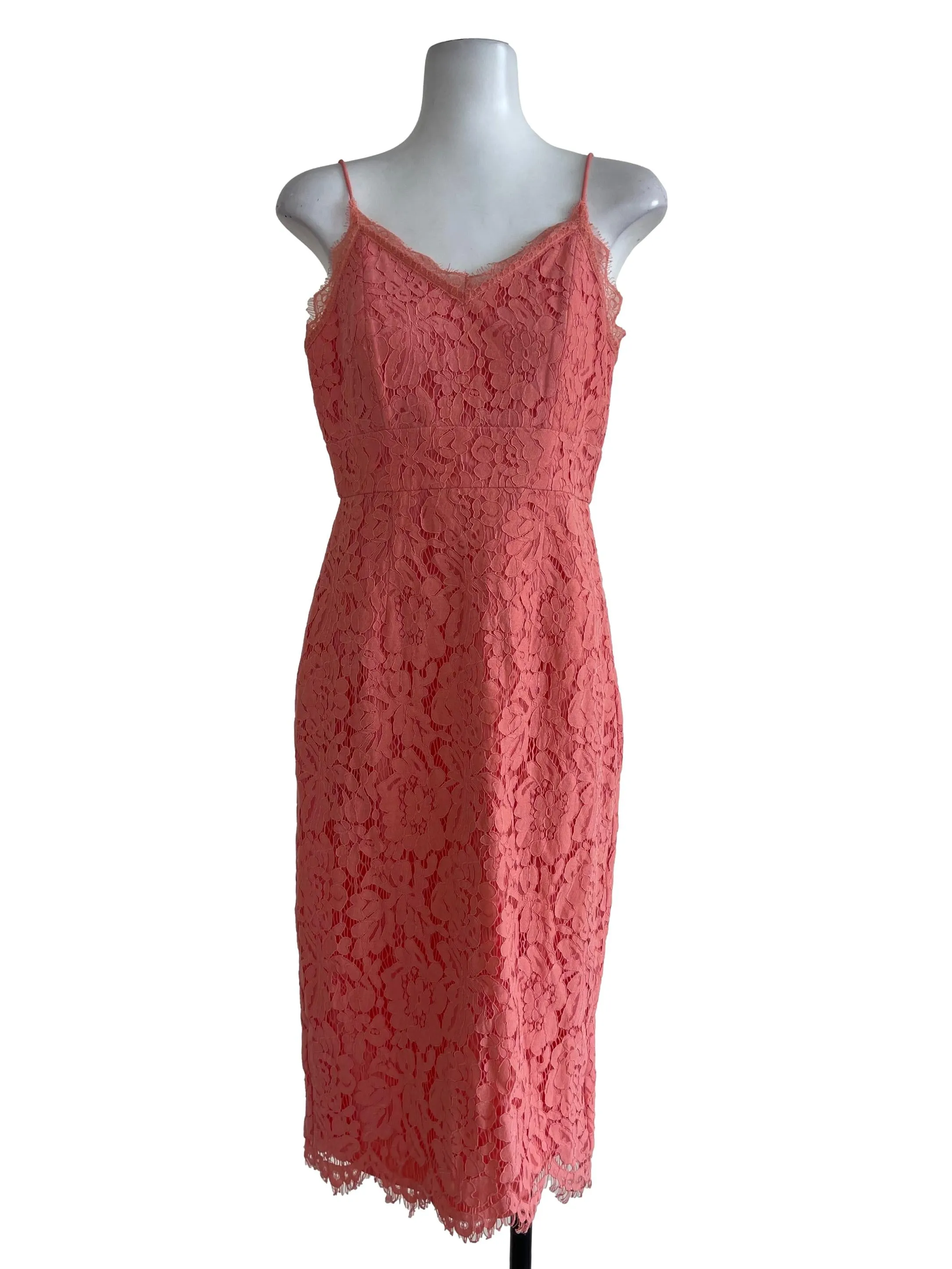Salmon Pink Lace Dress