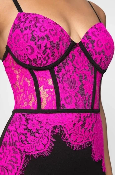 Scalloped Lace Bustier Dress