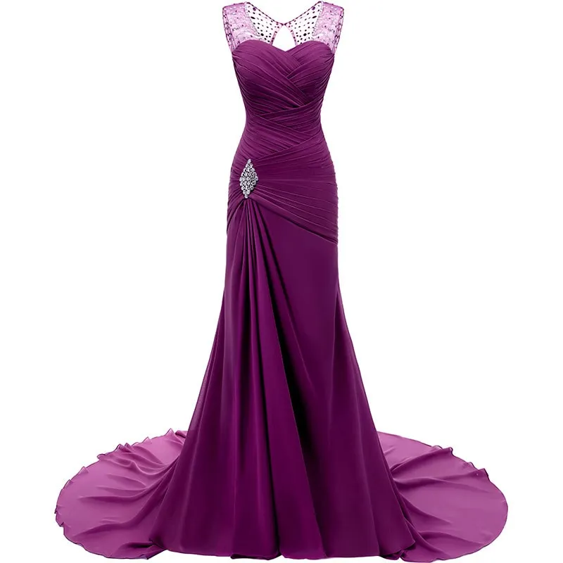 sd-hk Wedding Dresses V Neck Sleeveless Evening Long Dresses