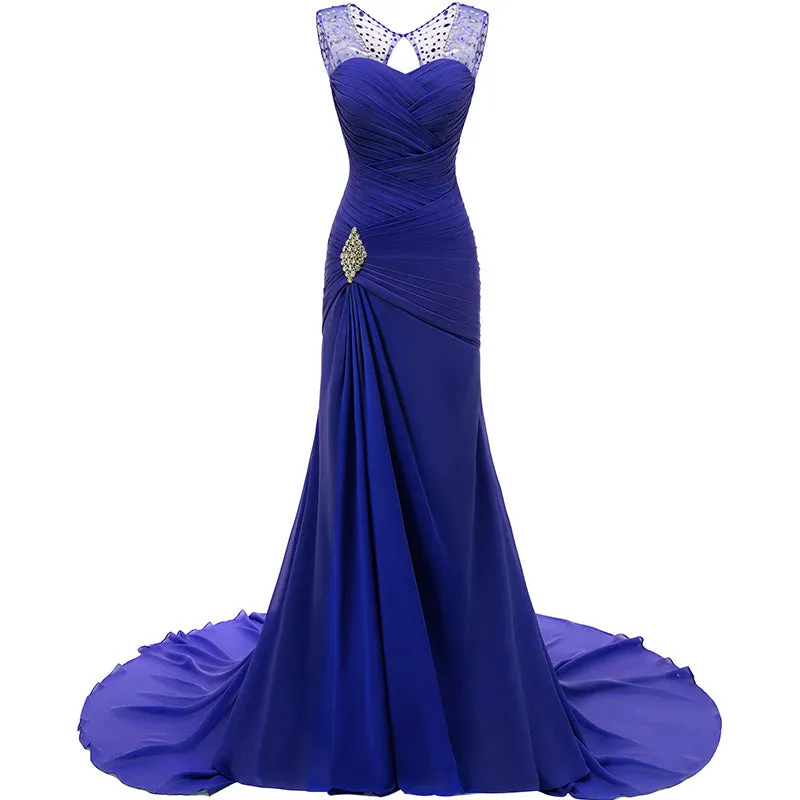 sd-hk Wedding Dresses V Neck Sleeveless Evening Long Dresses