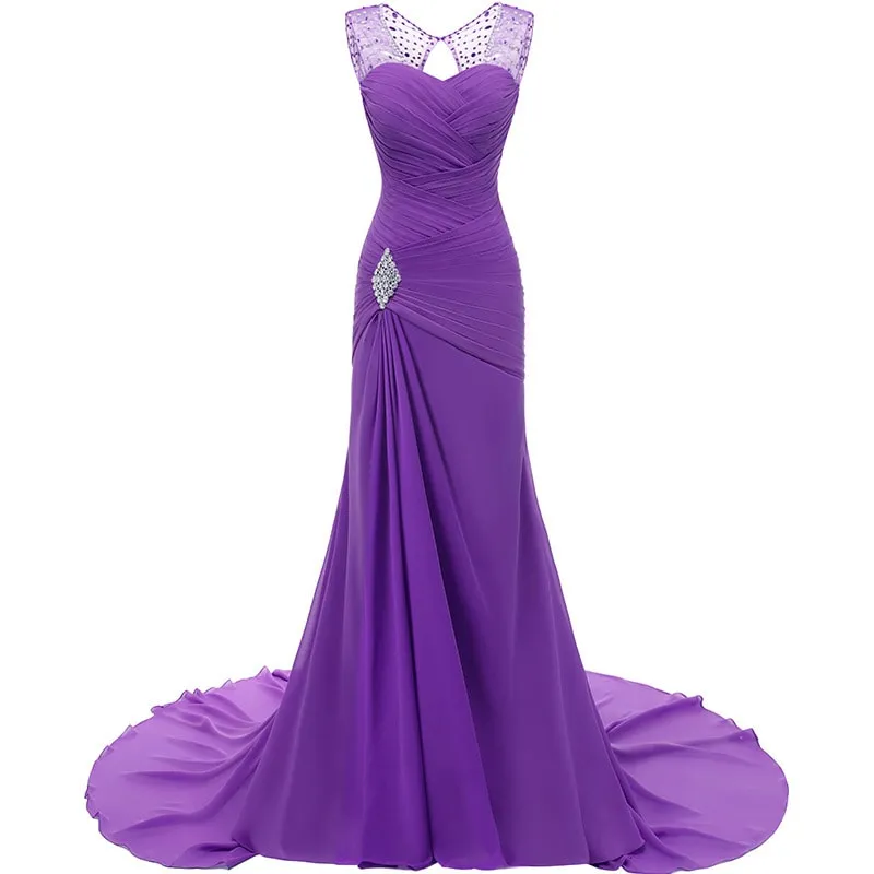 sd-hk Wedding Dresses V Neck Sleeveless Evening Long Dresses