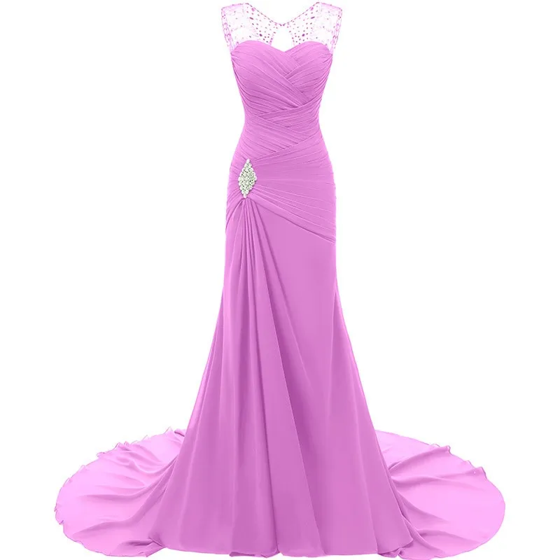 sd-hk Wedding Dresses V Neck Sleeveless Evening Long Dresses