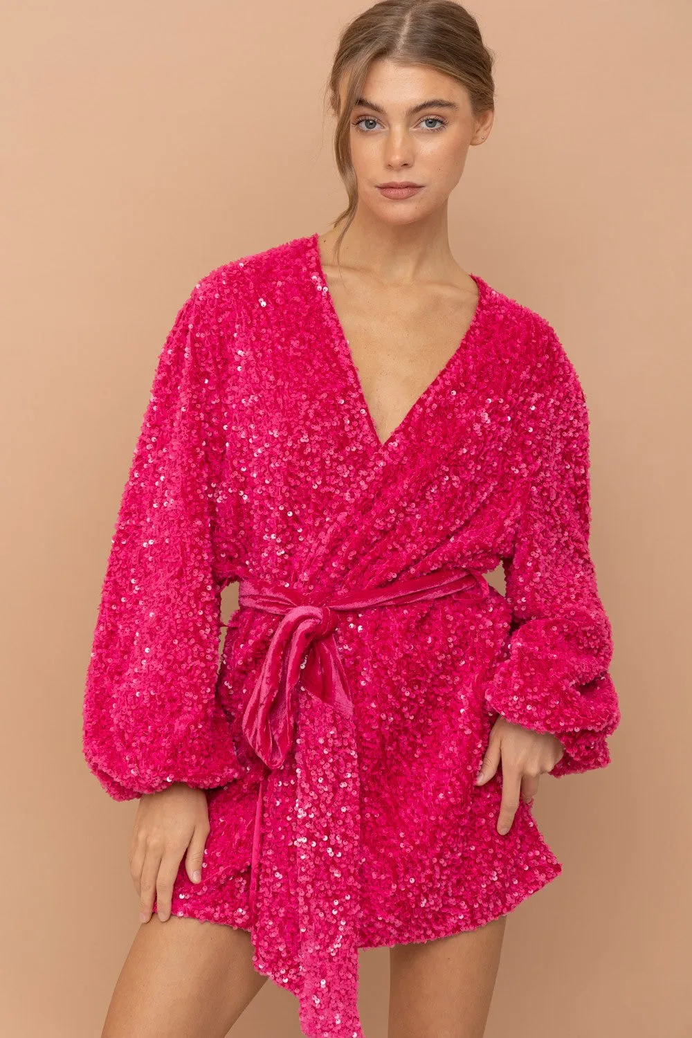 SEQUIN VELVET DRESS