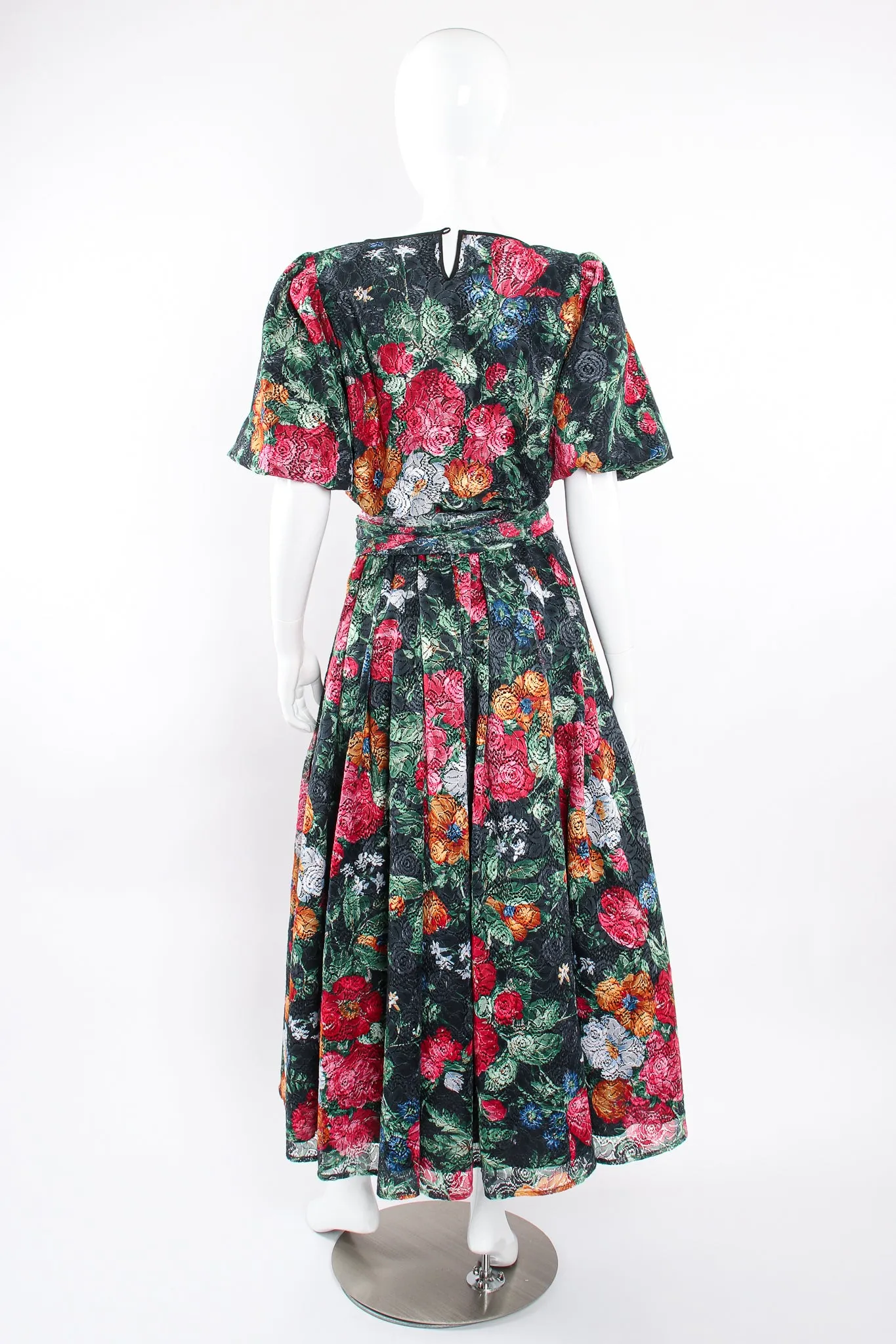 Sequined Floral Lace Garden Gown
