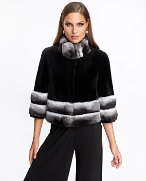 Sheared Mink Jacket With Chinchilla Trim