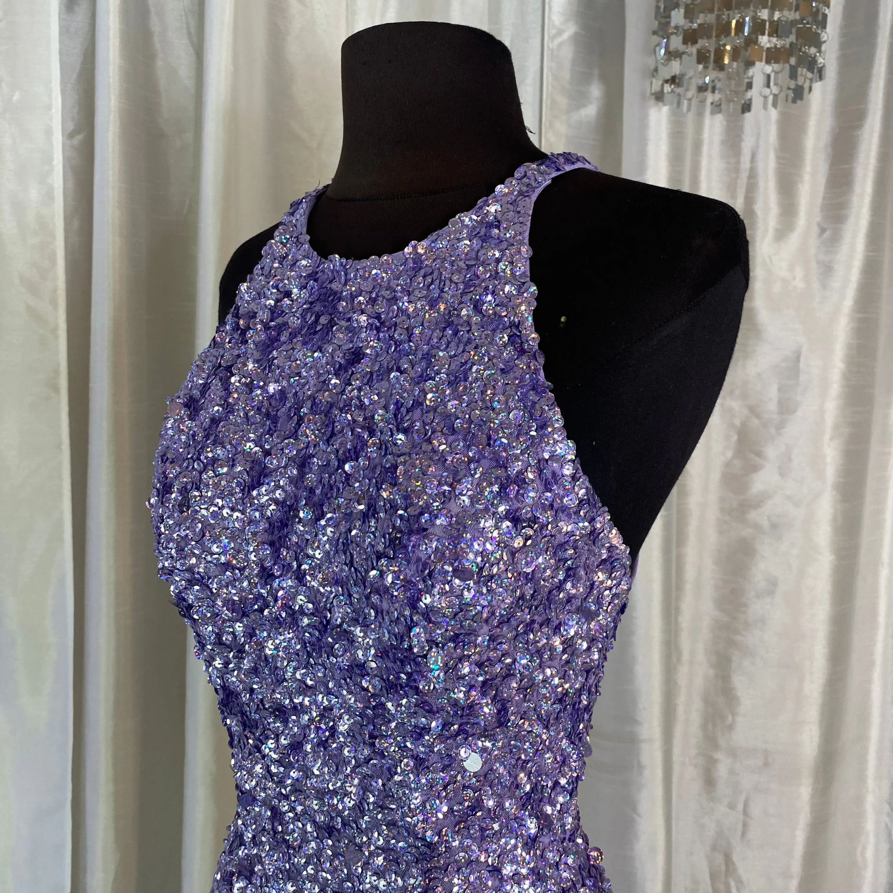 SHERRI HILL Style 54457 Short Gown Lilac Size 0