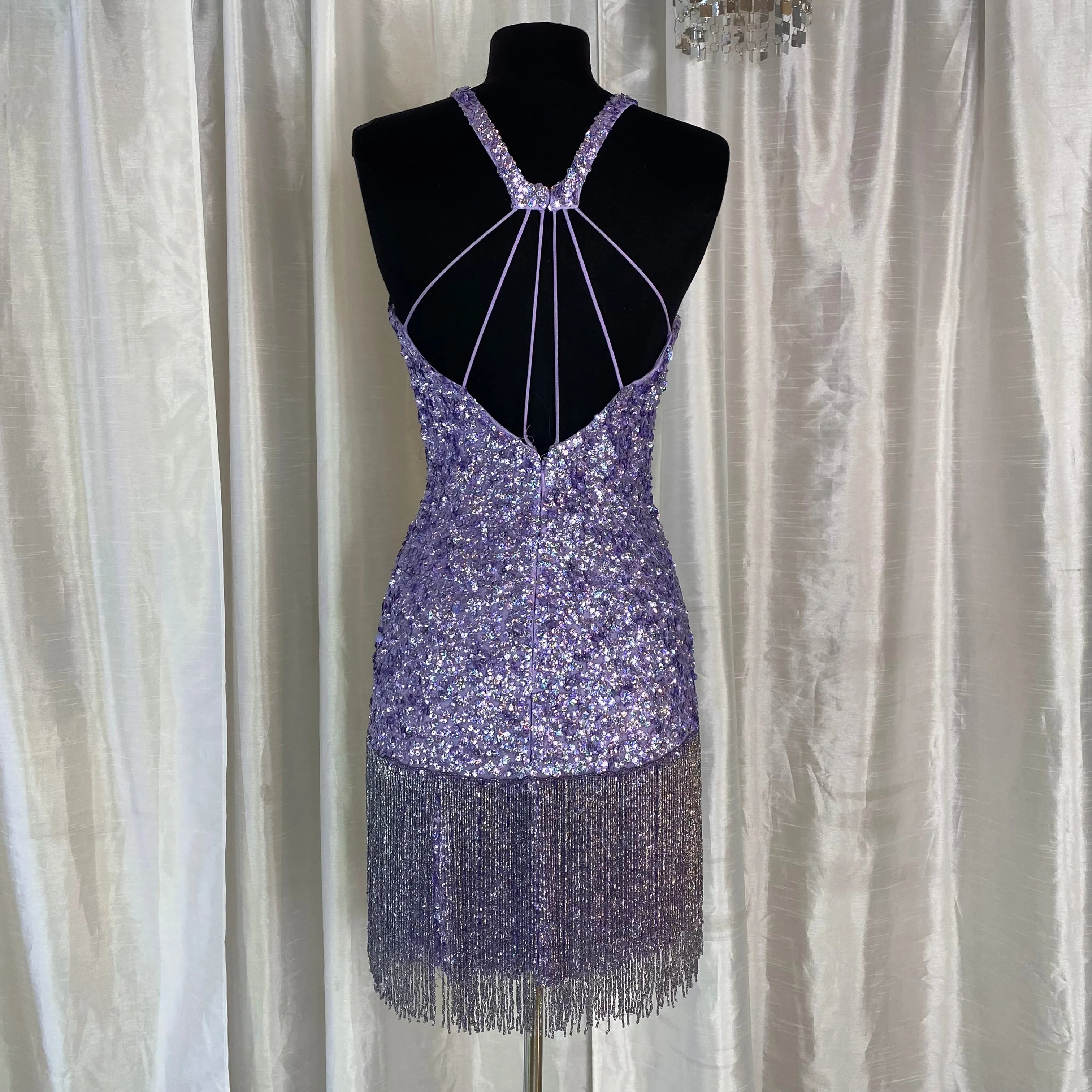 SHERRI HILL Style 54457 Short Gown Lilac Size 0