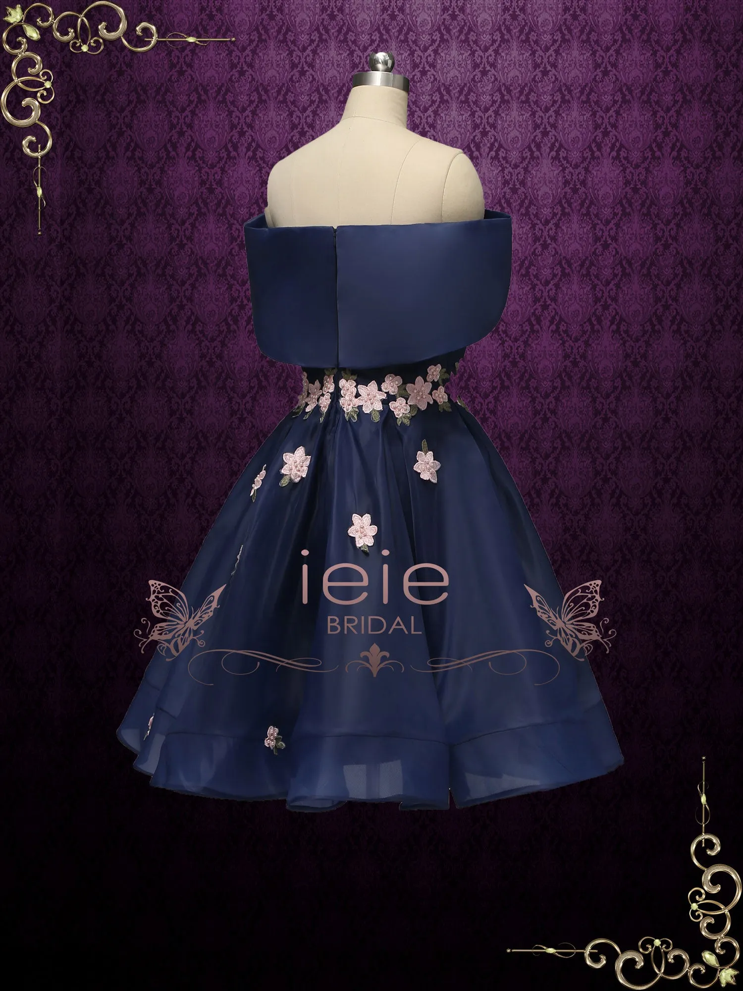 Short Navy Formal Special Occasion Dress LUCIA