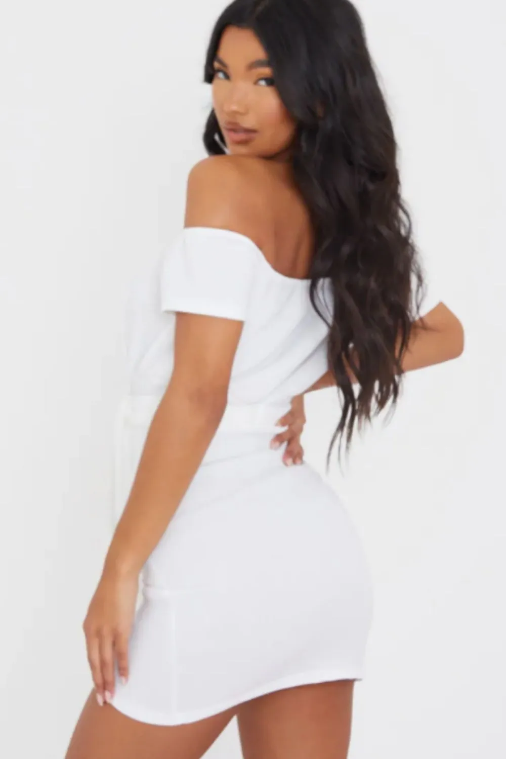 Short Off Shoulder Mini White