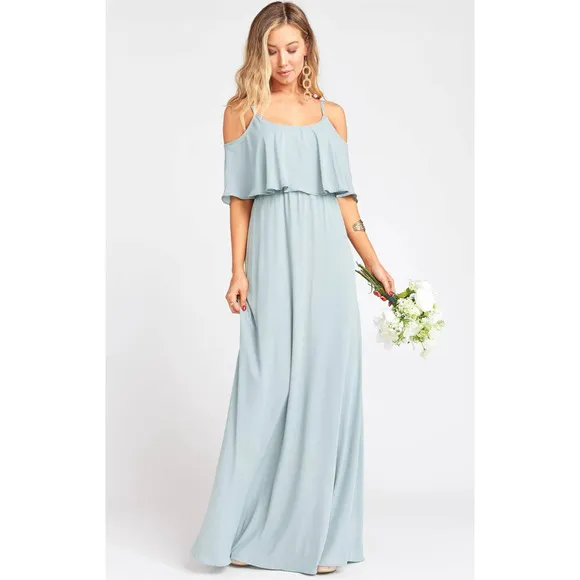 Show Me Your Mumu Caitlin Maxi Dress Silver Sage XXS NWT