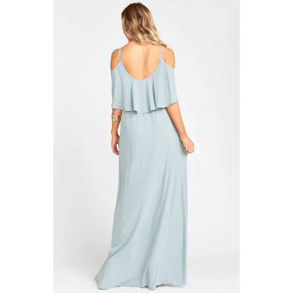 Show Me Your Mumu Caitlin Maxi Dress Silver Sage XXS NWT