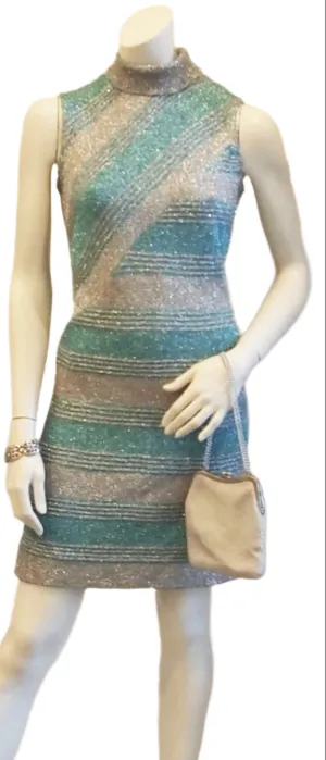 SILVERY BLUE STRIPED DRESS