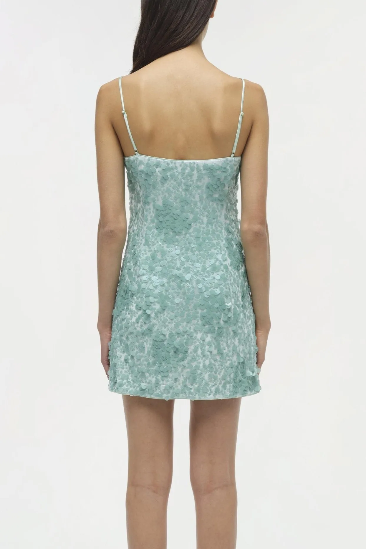 Simkhai Lollie Embellished Mini Dress in Seafoam