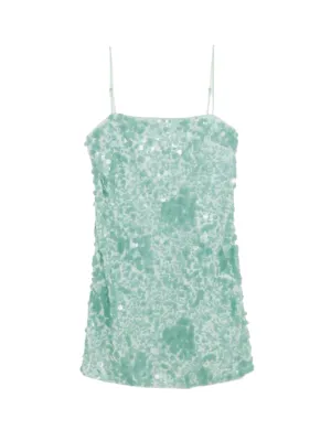 Simkhai Lollie Embellished Mini Dress in Seafoam