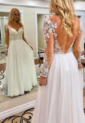Simple long prom dress, A line wedding dress       fg1954