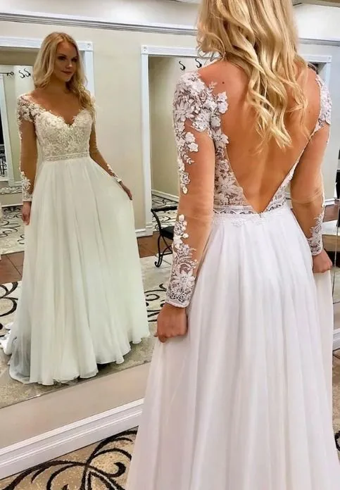 Simple long prom dress, A line wedding dress       fg1954