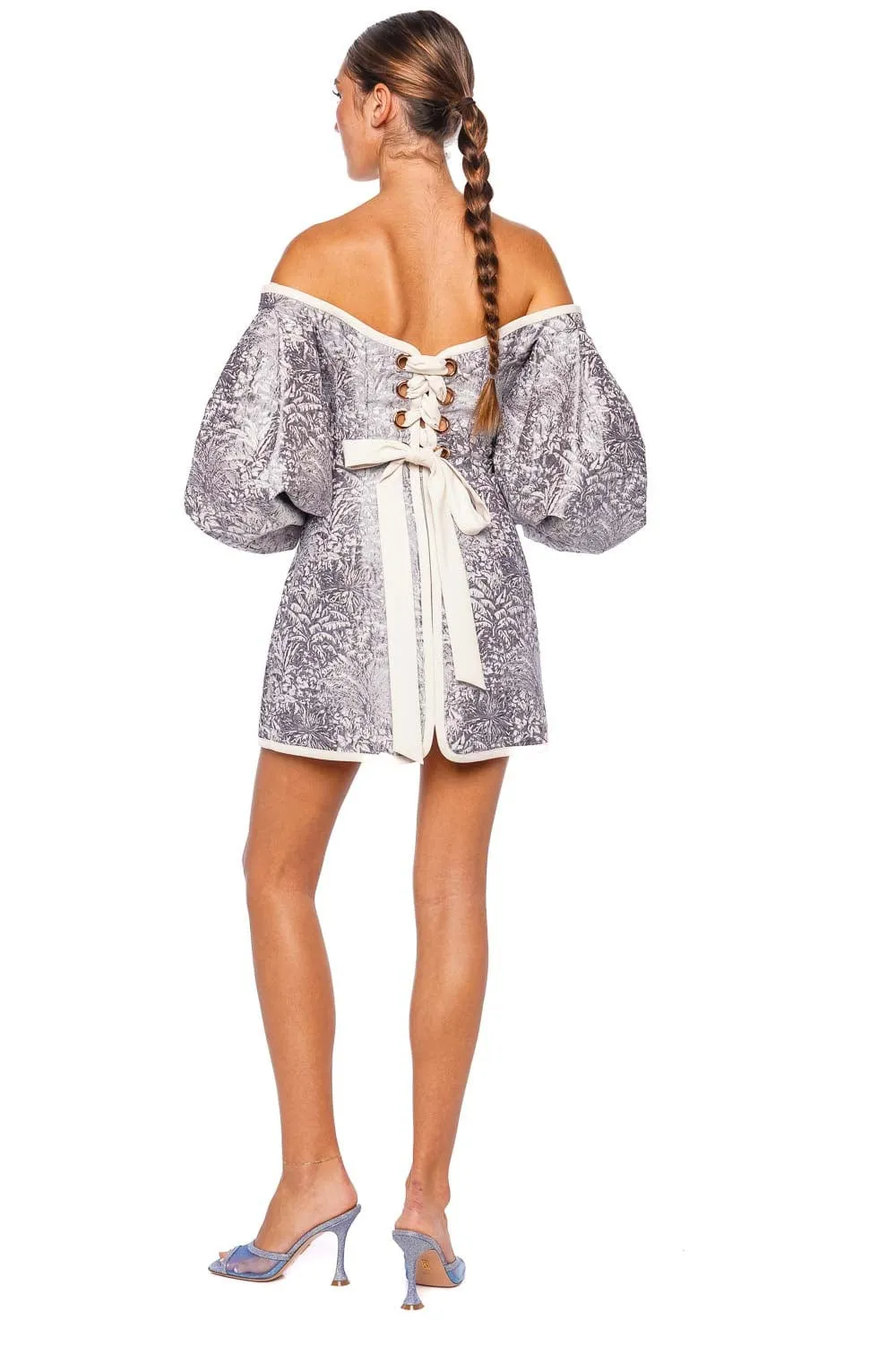 Skylar Off Shoulder Jacquard Mini Dress