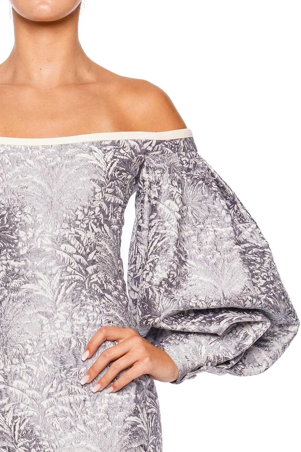 Skylar Off Shoulder Jacquard Mini Dress