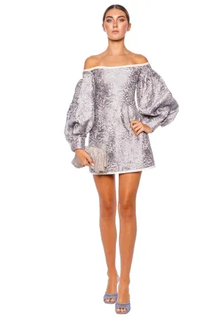 Skylar Off Shoulder Jacquard Mini Dress