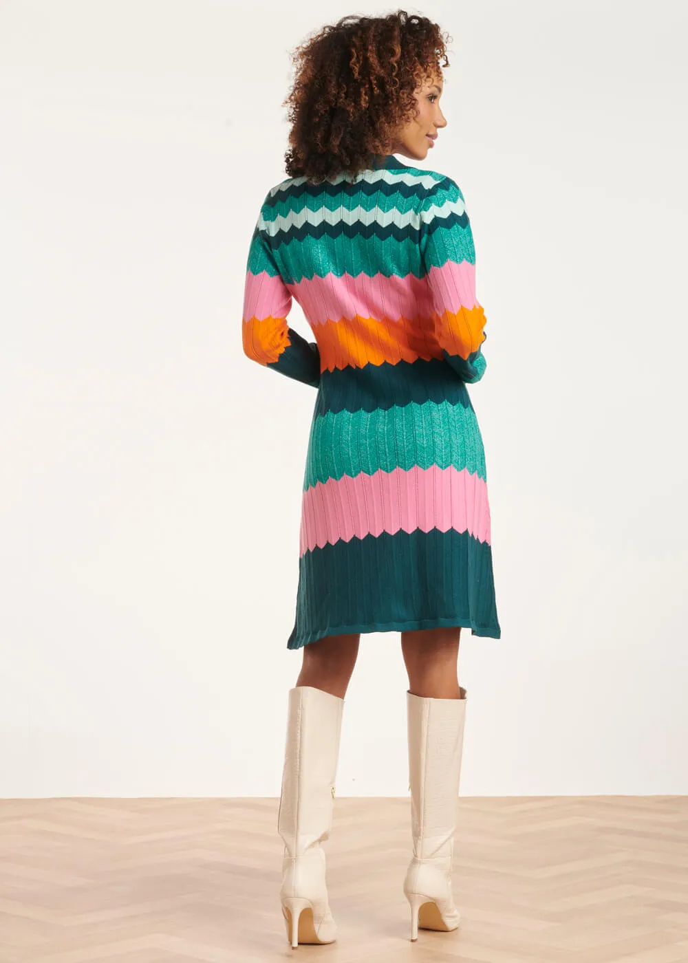 Smashed Lemon Autumn Sorbet Knit Dress Multi