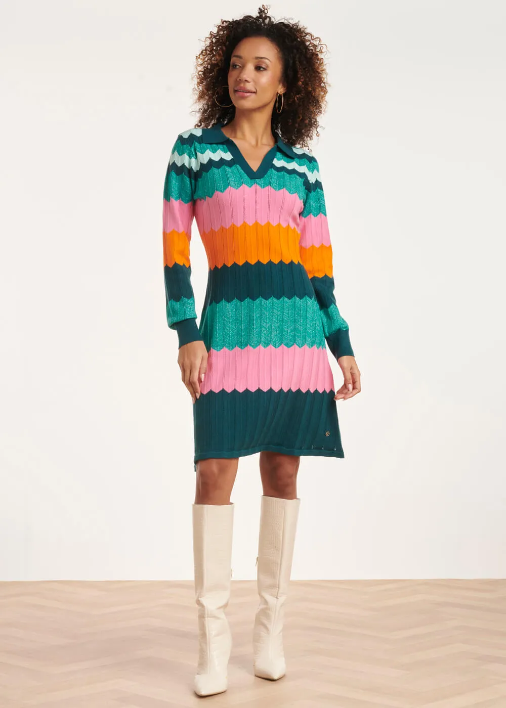 Smashed Lemon Autumn Sorbet Knit Dress Multi