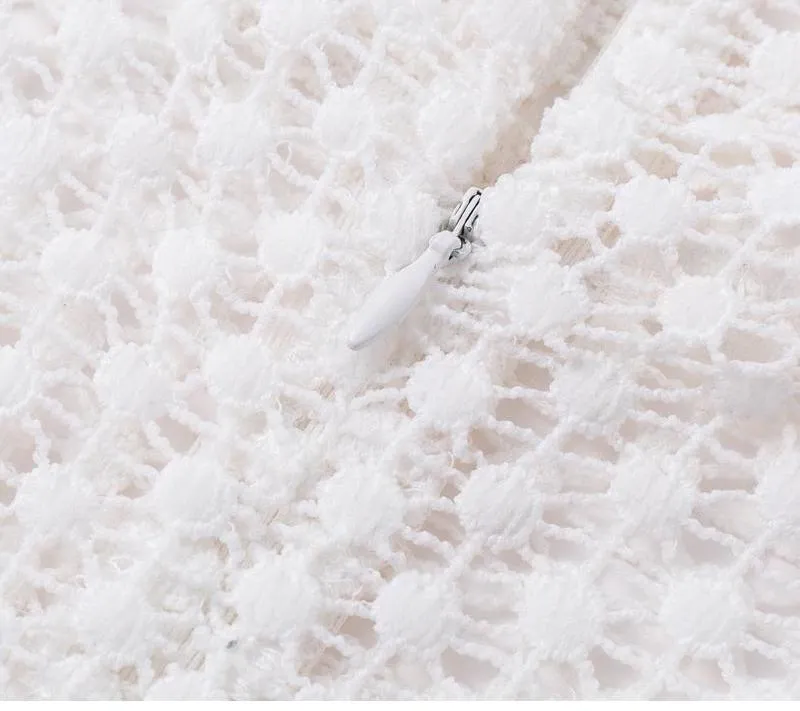 Snowy Lace Patel Mini Dress - White