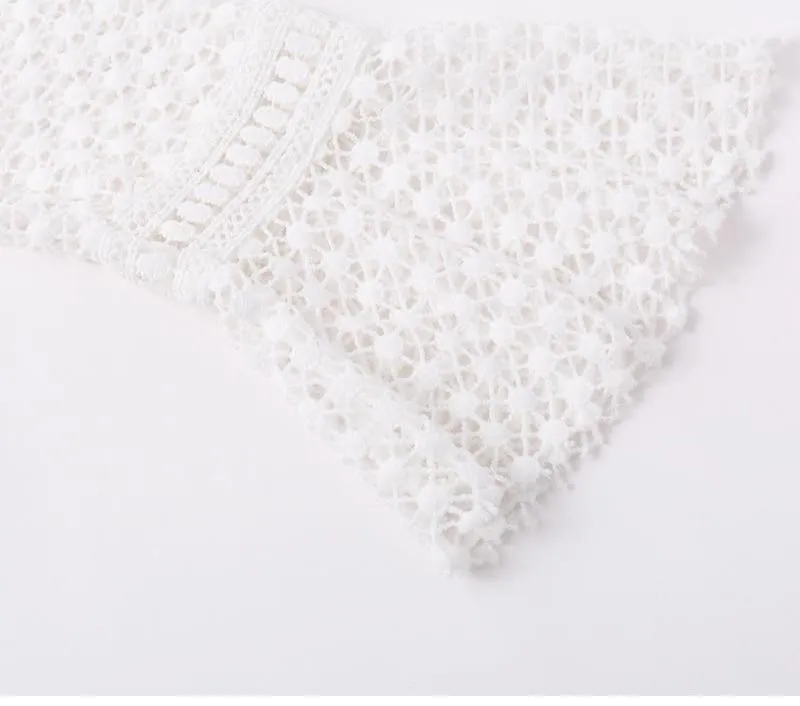 Snowy Lace Patel Mini Dress - White
