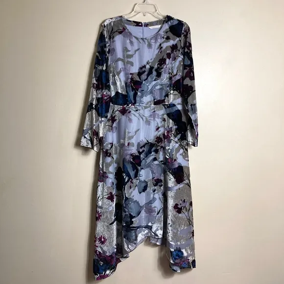 Soft Surroundings Annika Velvet Floral Midi Dress