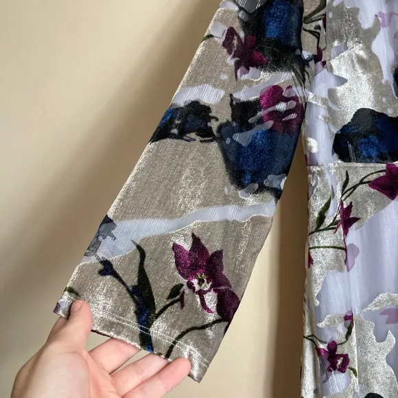 Soft Surroundings Annika Velvet Floral Midi Dress