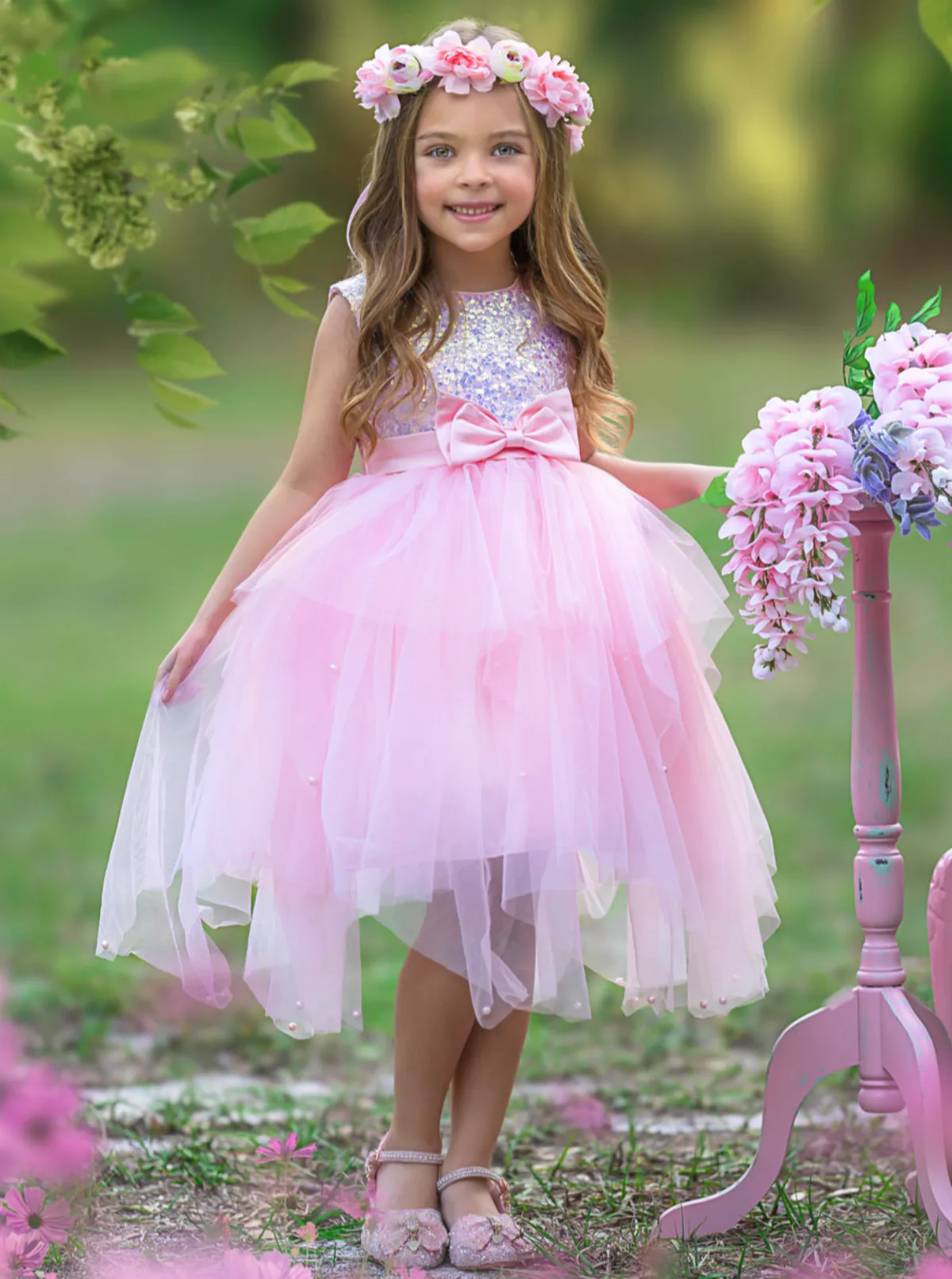 Sparkles and Twirls Pastel Pink Tutu Gown