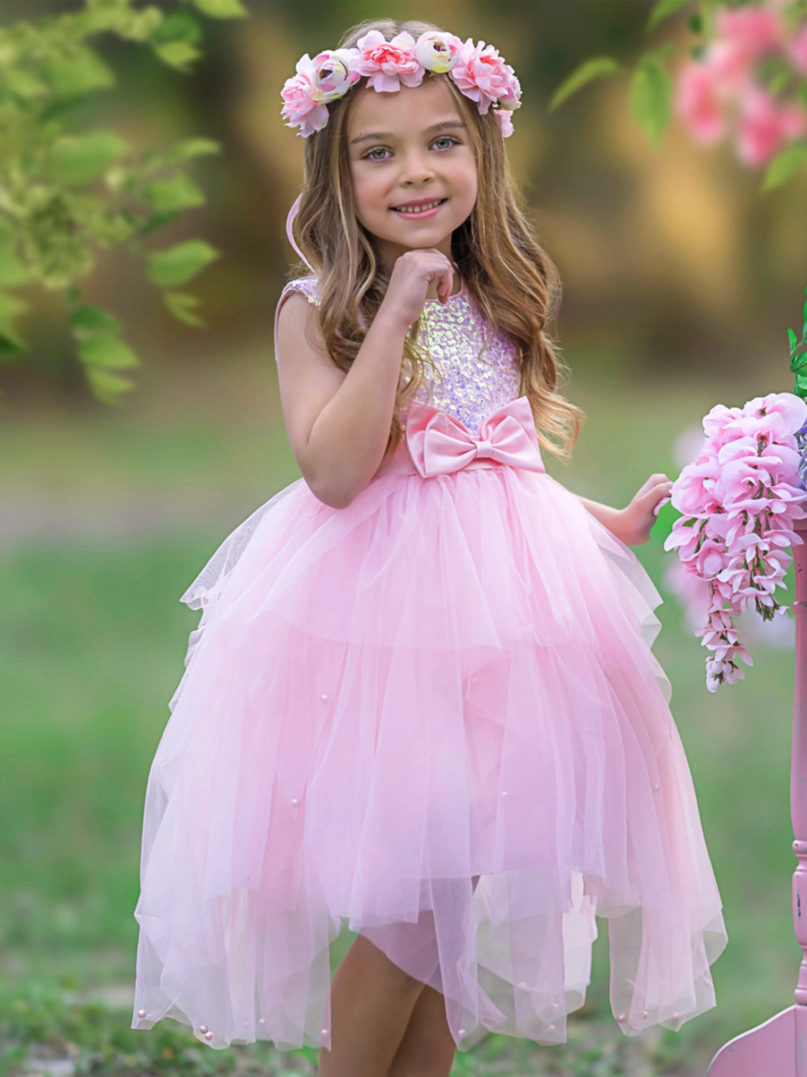 Sparkles and Twirls Pastel Pink Tutu Gown