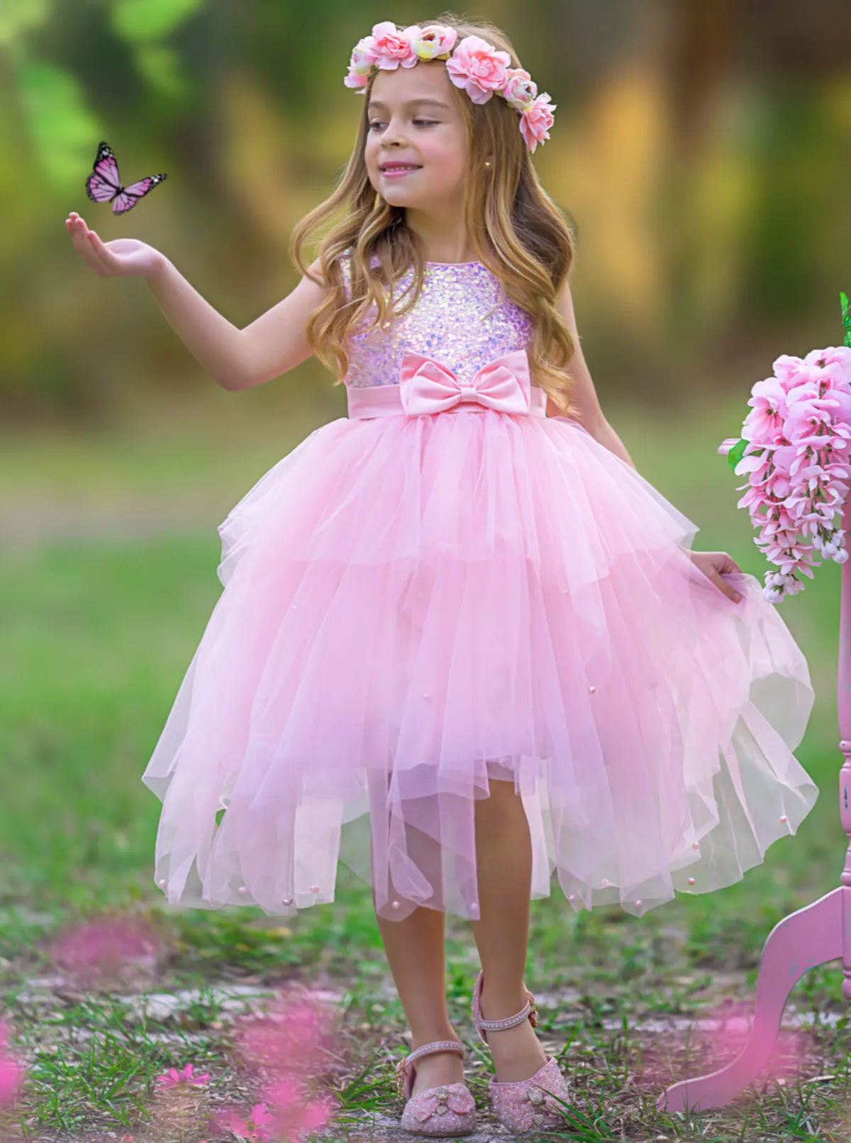 Sparkles and Twirls Pastel Pink Tutu Gown