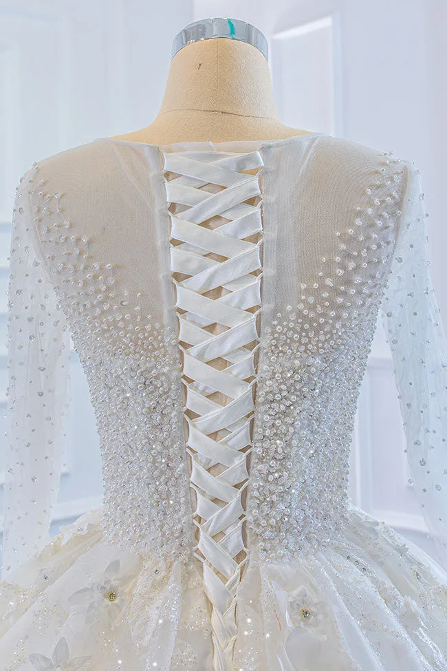 Sparkling Ball Gown with Sleeves RS2021