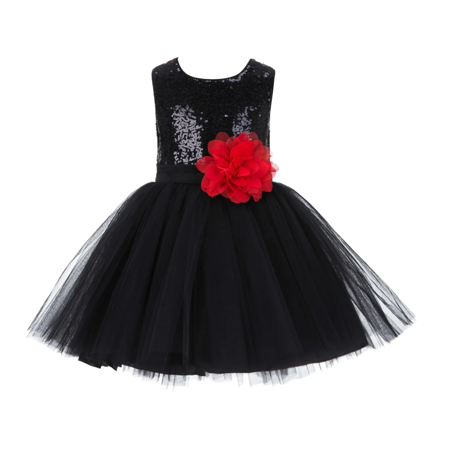 Sparkling Sequins Mesh Tulle Flower Girl Dress Wedding Pageant Toddler Holiday Gown Occasions 124