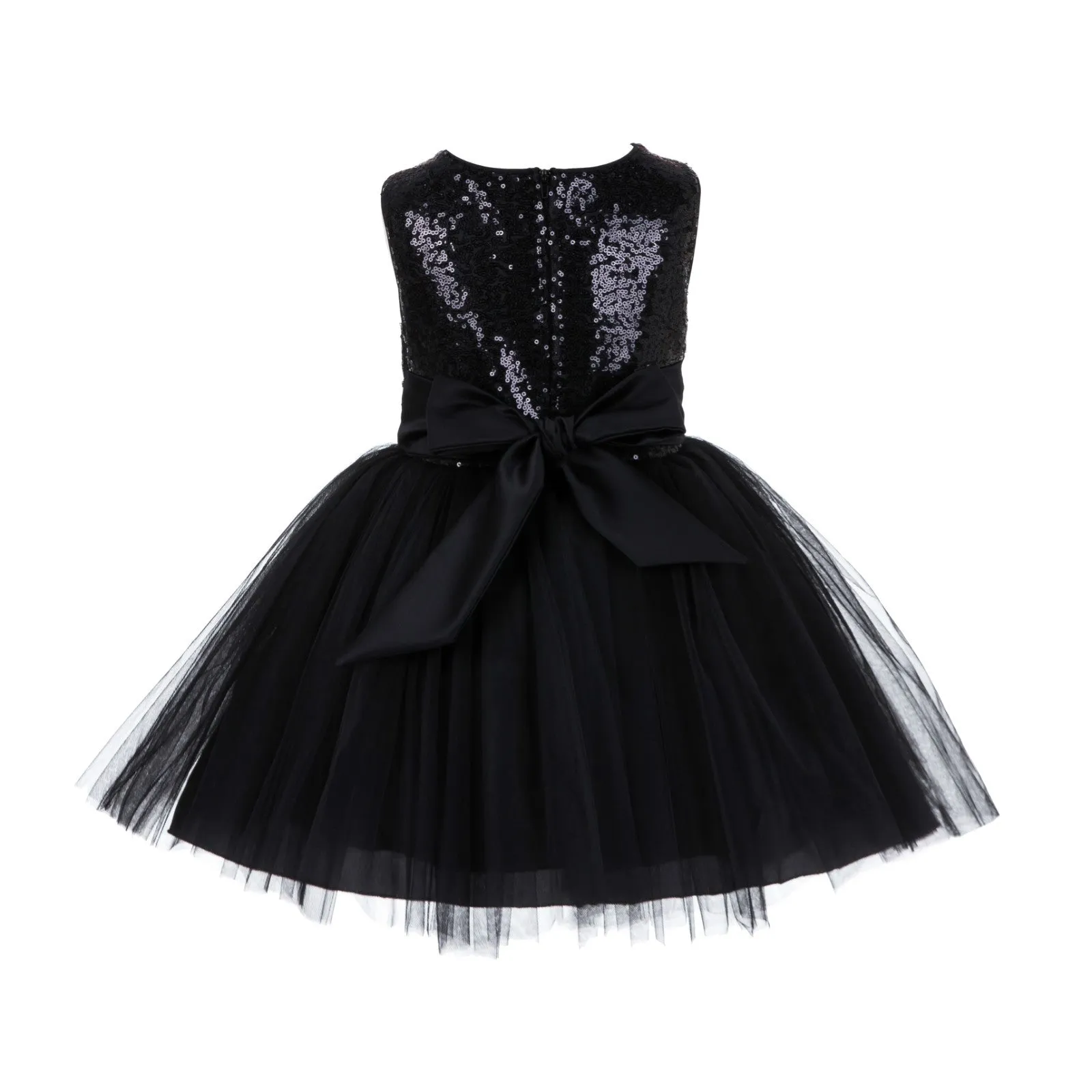 Sparkling Sequins Mesh Tulle Flower Girl Dress Wedding Pageant Toddler Holiday Gown Occasions 124