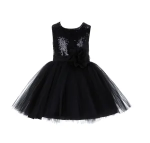 Sparkling Sequins Mesh Tulle Flower Girl Dress Wedding Pageant Toddler Holiday Gown Occasions 124