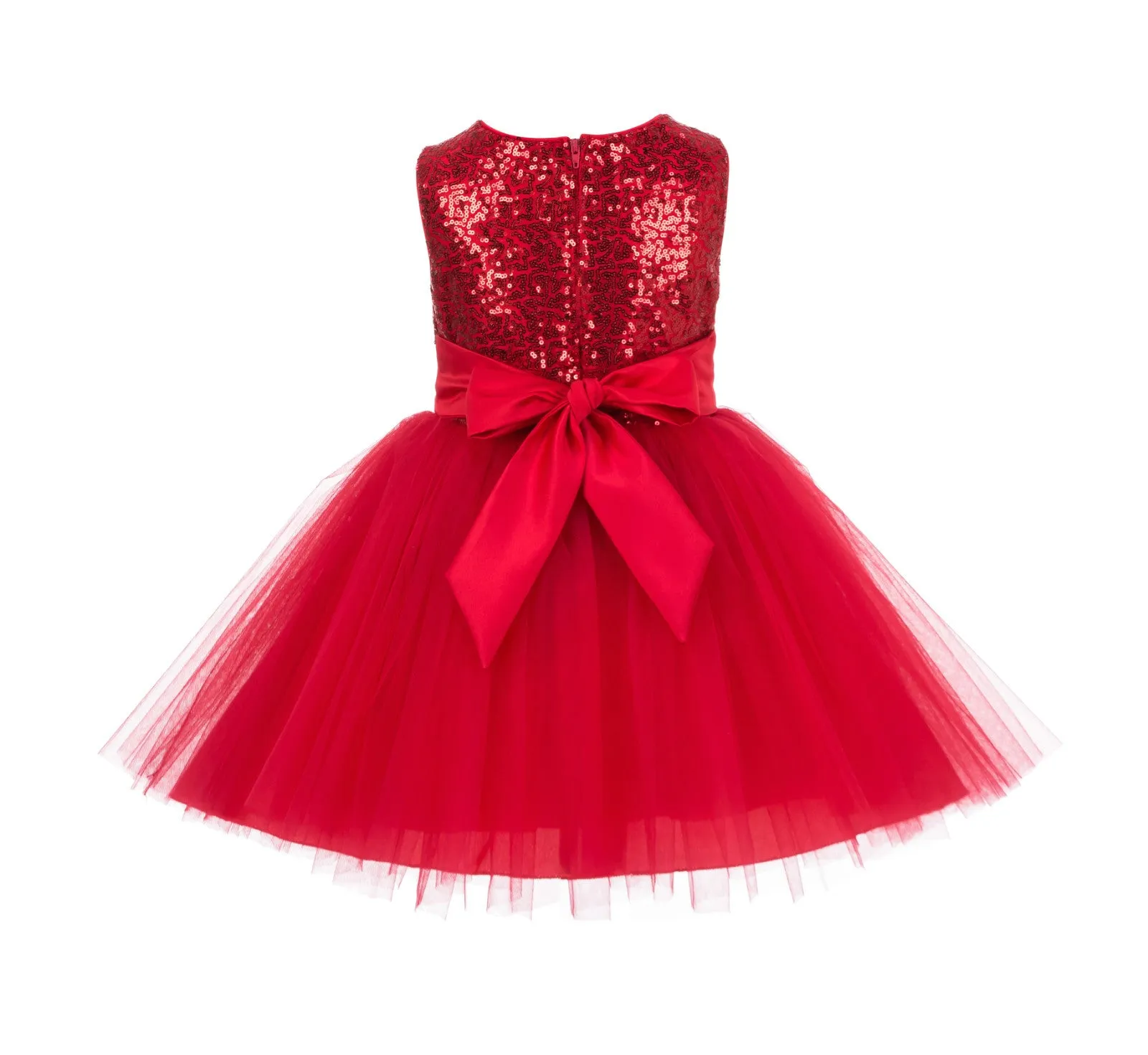 Sparkling Sequins Mesh Tulle Flower Girl Dress Wedding Pageant Toddler Holiday Gown Occasions 124