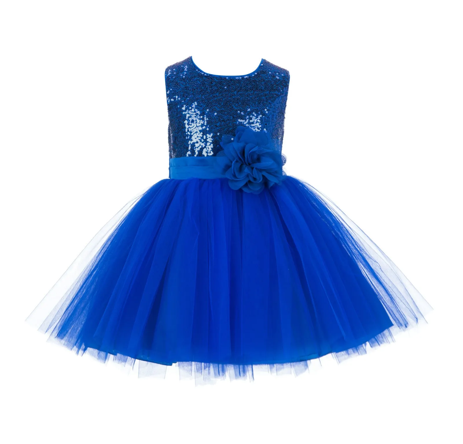 Sparkling Sequins Mesh Tulle Flower Girl Dress Wedding Pageant Toddler Holiday Gown Occasions 124
