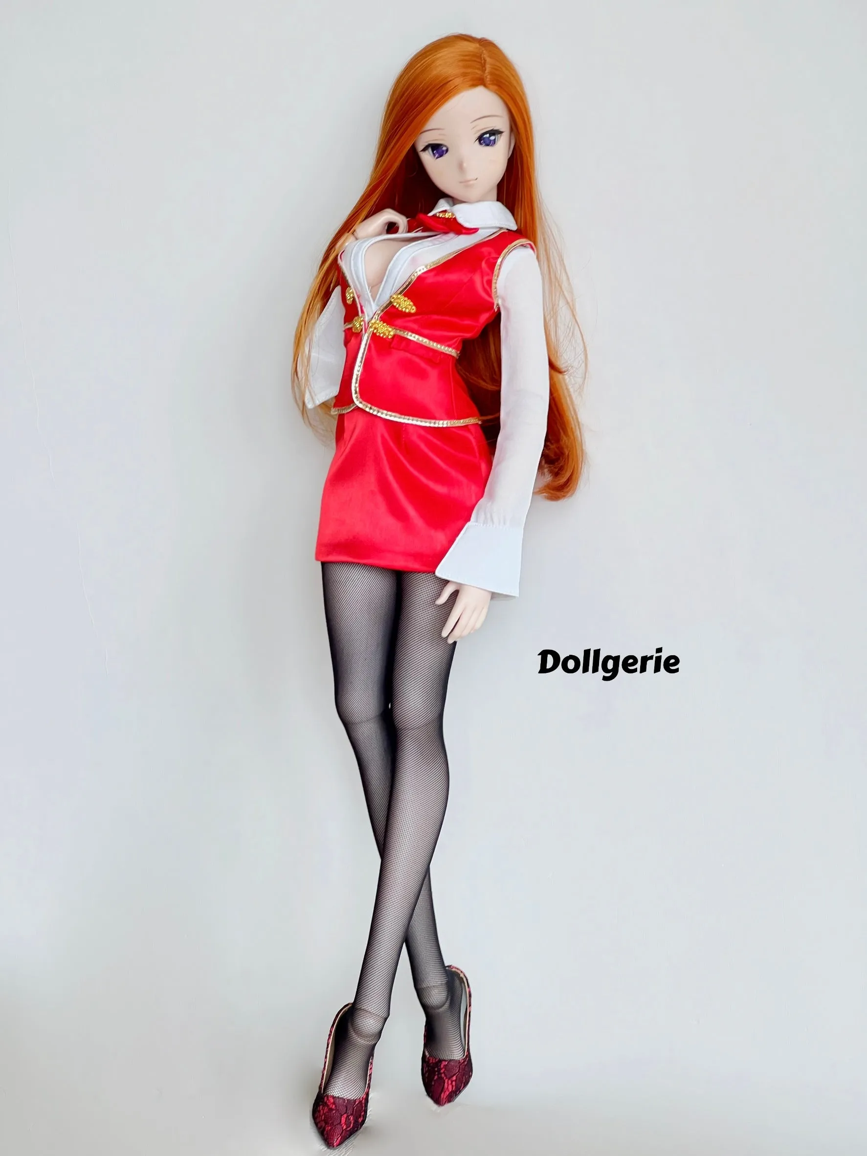 [Special BIG Discount] 2022 Red Satin Bartender Set for SmartDoll/ DD