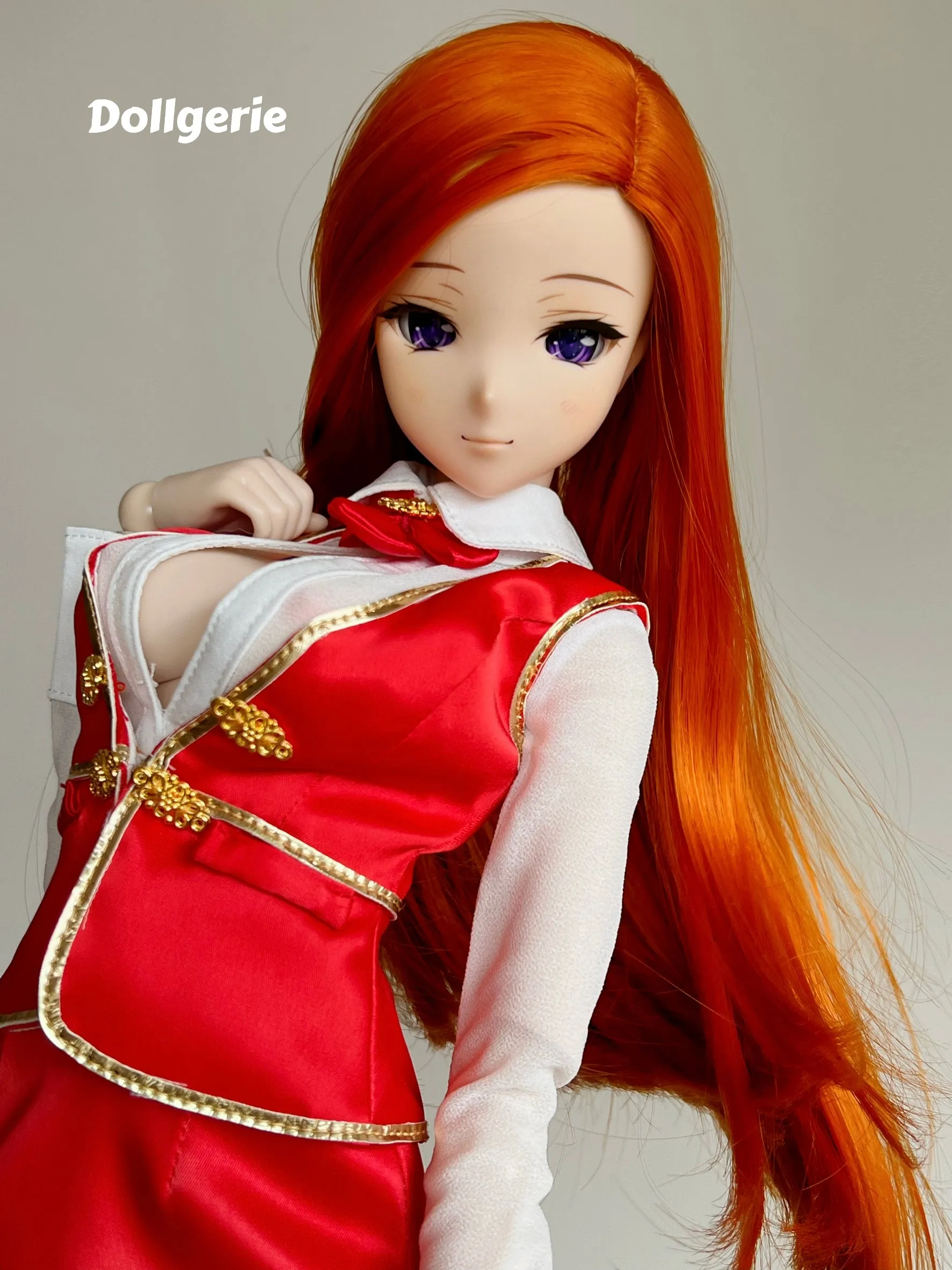 [Special BIG Discount] 2022 Red Satin Bartender Set for SmartDoll/ DD