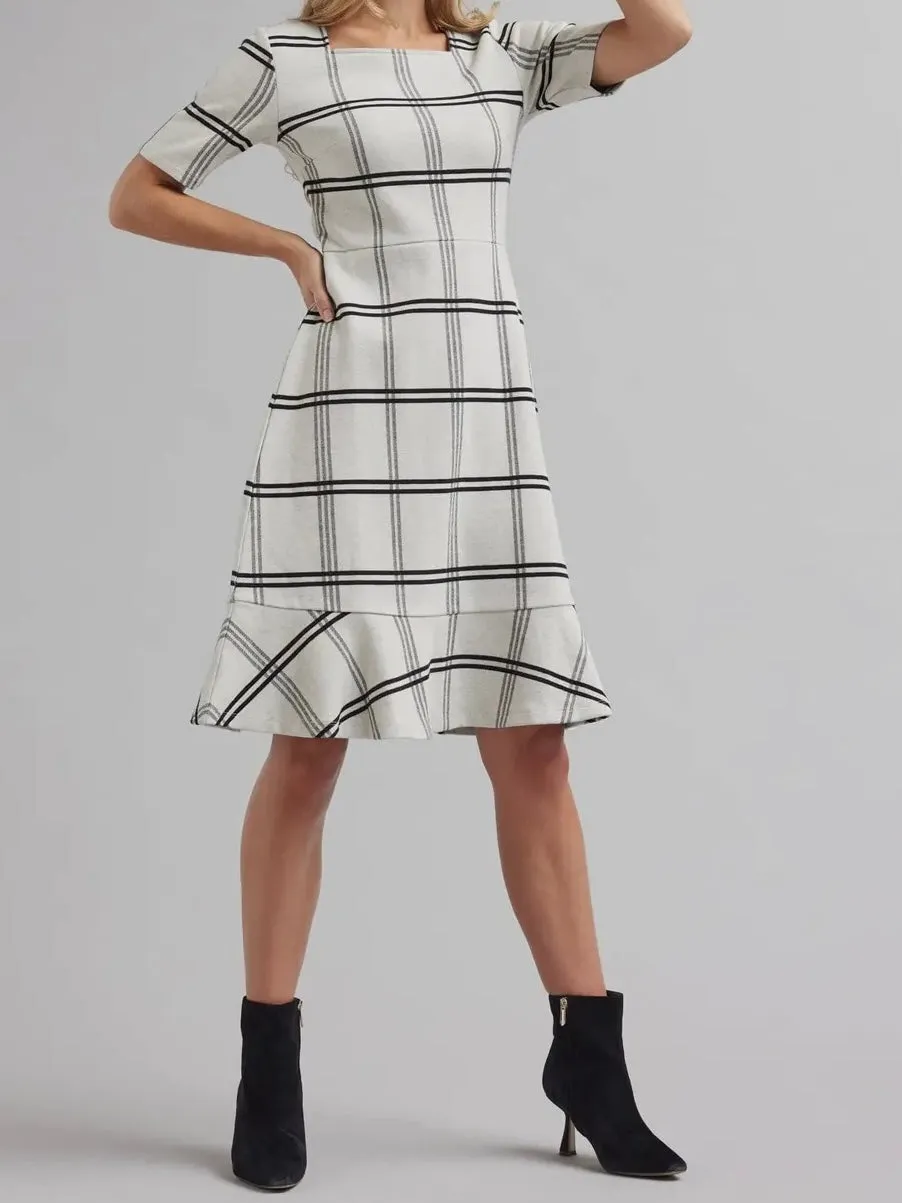 Stella Plaid Knee Length Flare Dress