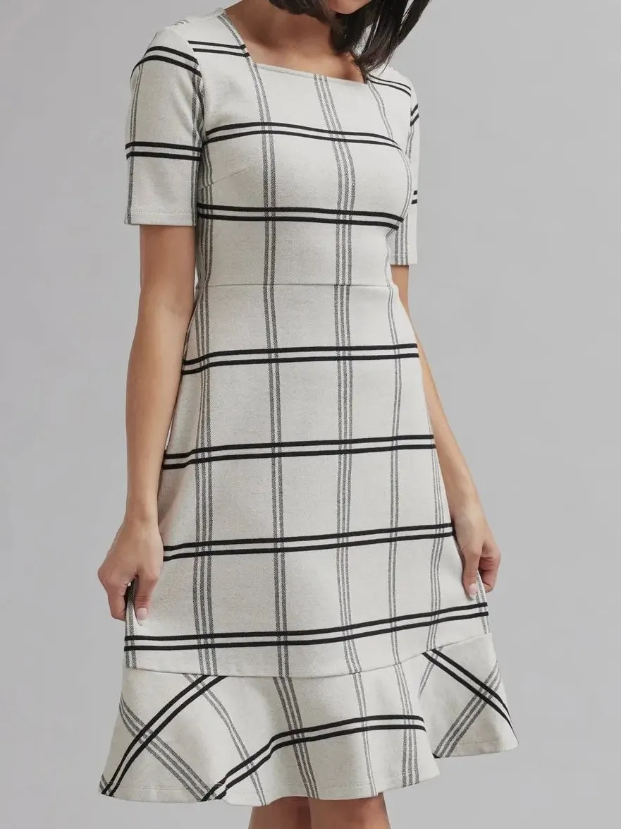 Stella Plaid Knee Length Flare Dress
