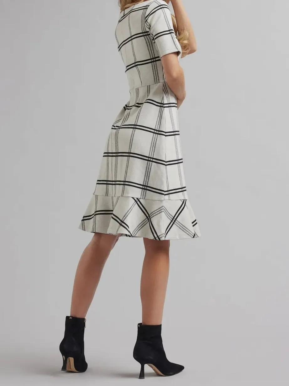 Stella Plaid Knee Length Flare Dress