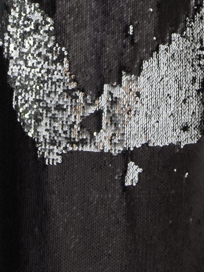 Strapless Bicolor Sequined Gown