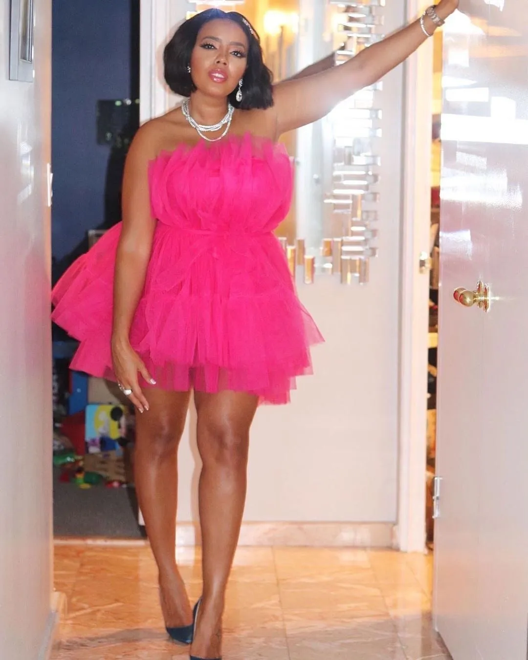Strapless Flirty Hot Pink Tutu Tulle Dress (Custom Colors Available)