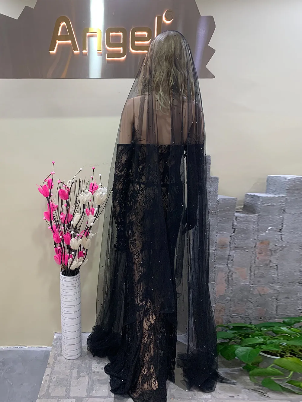 Strapless Sleeveless Lace Maxi Bodycon Dress HT936
